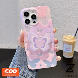 เคสโทรศัพท์มือถือ ซิลิโคน ลายผีเสื้อหัวใจ พร้อมที่ตั้งวาง สําหรับ Infinix Hot 30i SPARK GO 2023 Smart 7 Smart 5 Smart 6 Hot 9 Play Hot 10 Play Hot 11 Play Hot 12 Play Hot 30 Play Hot 20