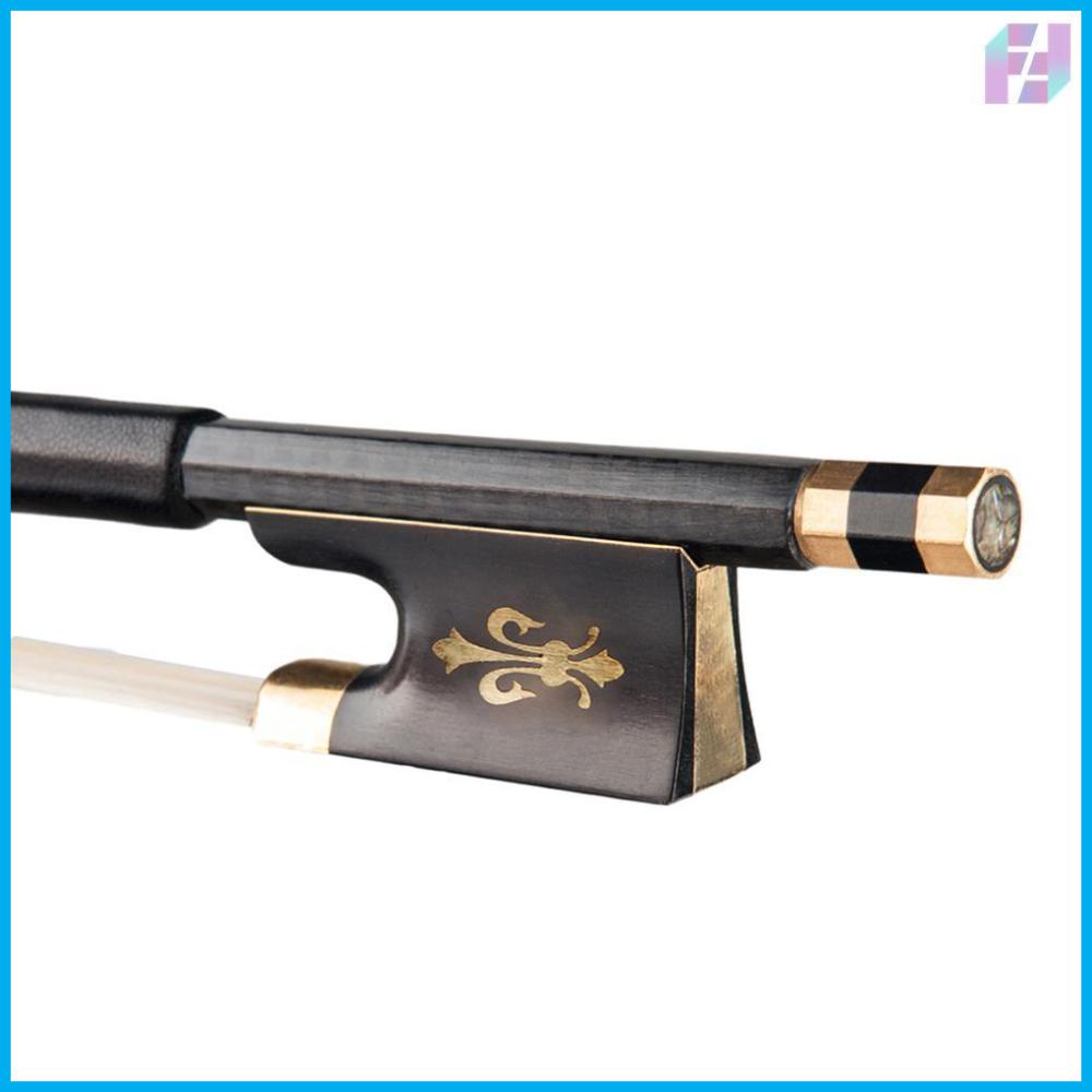 High-Quality 4/4 Violin Fiddle Bow with Carbon Fiber Round Stick and Ebony Frog - Ideal for Beginners