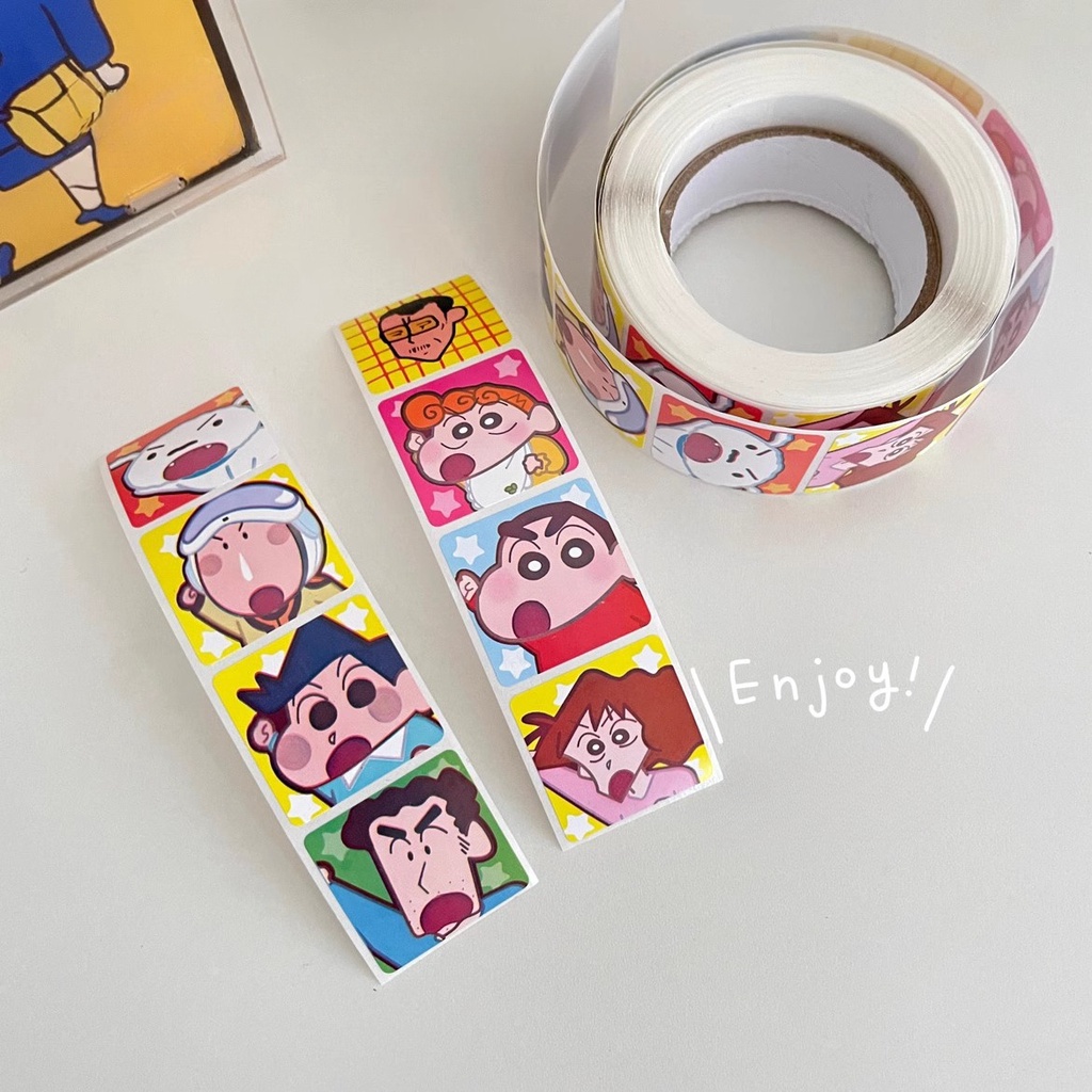 สติกเกอร์เทป ลายการ์ตูนชินจัง สําหรับตกแต่งเครื่องเขียน จํานวน 500 ชิ้น