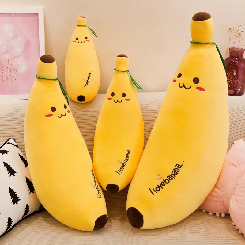หมอนตุ๊กตานุ่ม รูปกล้วยน่ารัก สัมผัสนุ่ม คืนรูปง่าย ของเล่นสําหรับเด็ก