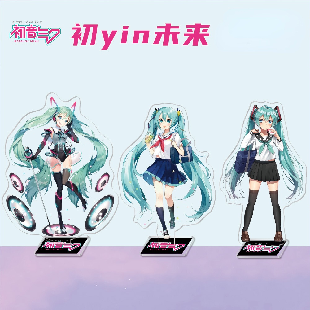 โมเดลฟิกเกอร์สแตนดี้ อะคริลิค รูป Hatsune Miku Snow Miku สําหรับตกแต่ง