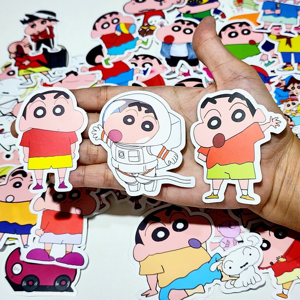 สติ๊กเกอร์ ชินจัง (ชุด2) ติดแน่น กันน้ำ ติดกระเป๋าเดินทาง โน้ตบุ้ค (50 ชิ้น) Shin-chan sticker