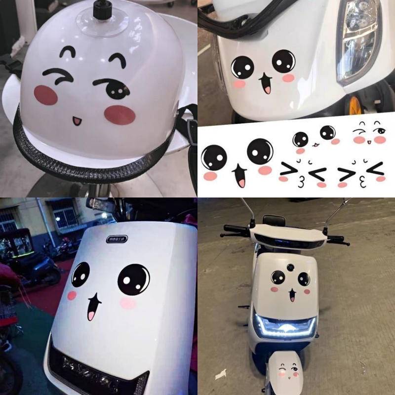 สติกเกอร์กระจกมองหลังไฟฟ้า ลายการ์ตูนน่ารัก สําหรับตกแต่งหมวกกันน็อค ราคา ถูกที่สุด ดีลบีเคเค