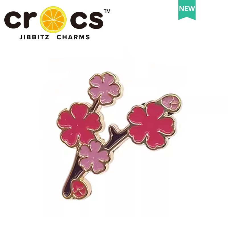 JIBBITZ cross charms ตัวติดรองเท้า ดอกซากุระชมพู ตัวติดรองเท้า cross