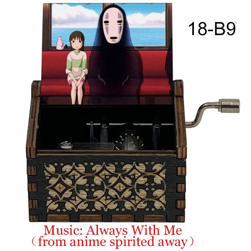 Wooden Hand ed Music Box chihiro color print Spirited Away music theme always with me Home Crafts Or