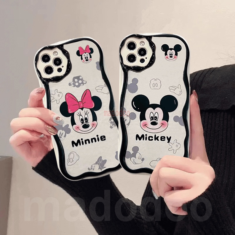เคสซัมซุง Samsung Galaxy A55 A35 A25 A15 A05 A05S A54 A34 A24 A14 4G 5G A73 A72 A53 A52 A52S A33 A23 A13 A12 A32 A22 LTE A02 A02S A03S A03 A04 A04E M34 M02 M22 M32 M12 J7 Prime Cute Mickey Minnie Cartoon Couple Fine Hole Shockproof Phone Case  NY 60