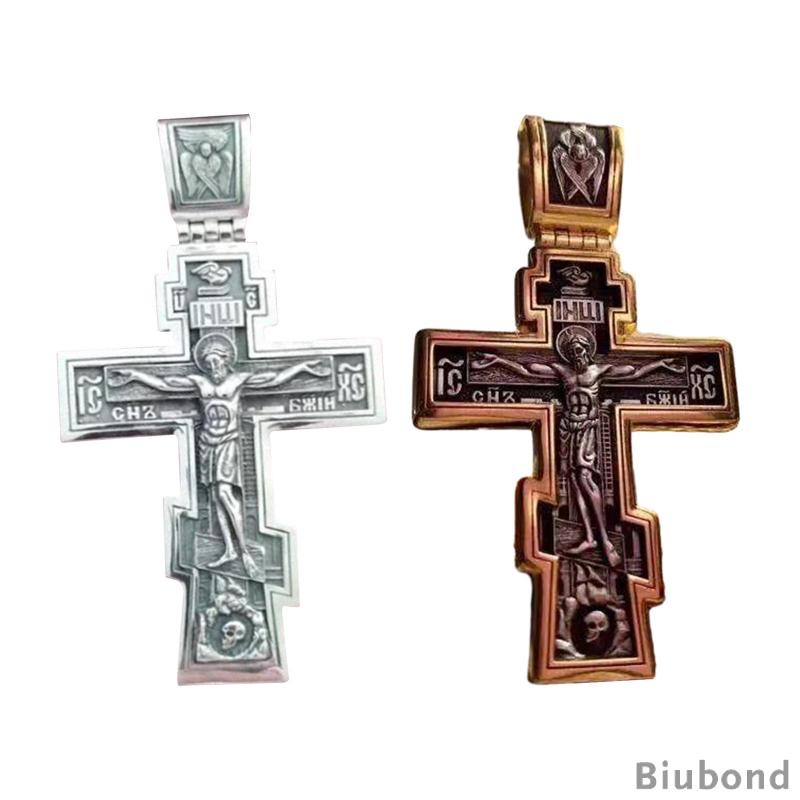 [Biubond] สร้อยคอไม้กางเขนพระเยซู ไม้กางเขน พระเยซู คาทอลิก พระเยซู เครื่องประดับโลหะผสม สําหรับ