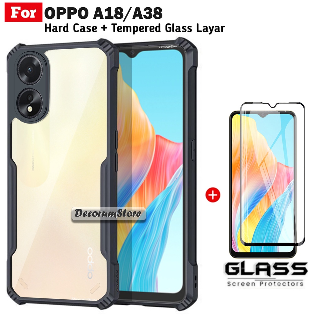 HP LAYAR OPPO A18 A38 A98 เคสแข็งกันลื่นอะคริลิคฟรีตัวป้องกันหน้าจอโทรศัพท์มือถือแบบเต็ม