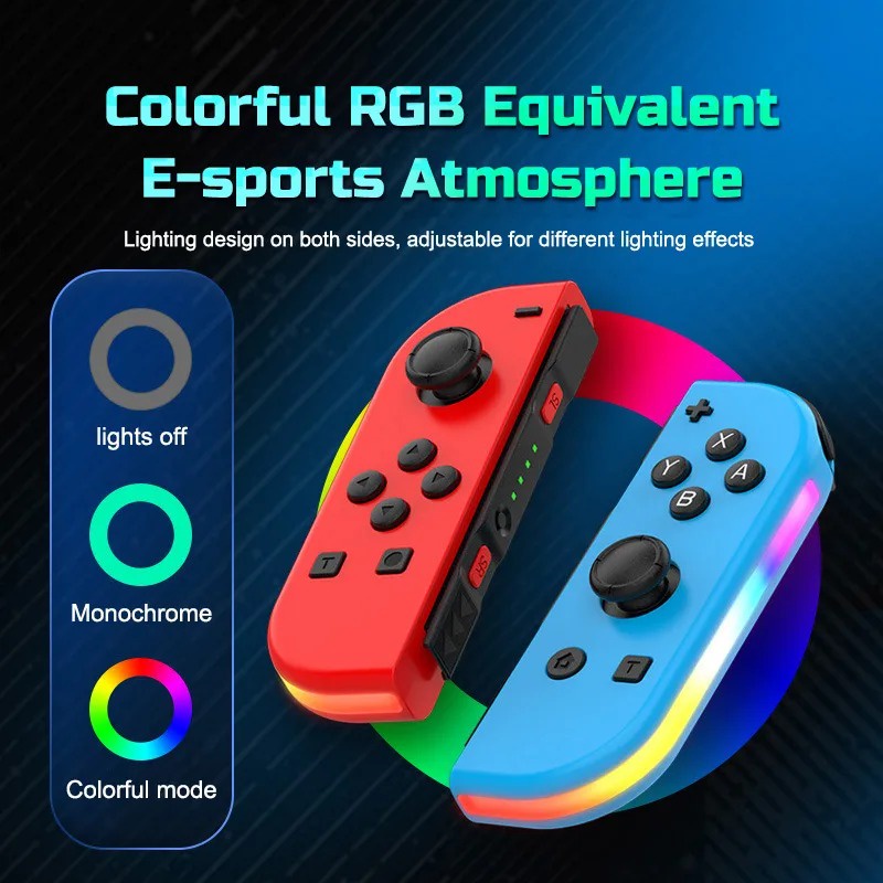 จอยแพดควบคุมเกมไร้สาย JoyCon (L/R) สําหรับ Nintendo Switch & Switch Oled / Lite Gamepad พร้อมสายรัดควบคุม L&R Sensor Joypad