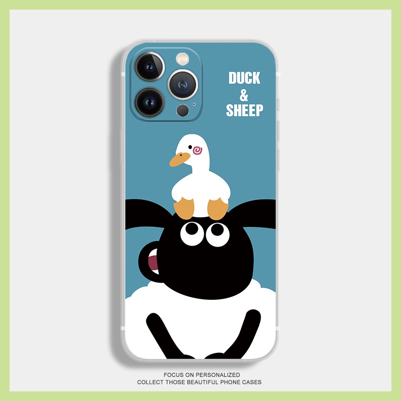 เคสโทรศัพท์มือถือ ซิลิโคนนิ่ม TPU ลายการ์ตูนแกะ Shaun the Sheep น่ารัก สําหรับ iPhone 14 13 12 11 Pro Max 13 Mini 14PLUS X XR XS XSNAX 6 8 7 Plus Se2020