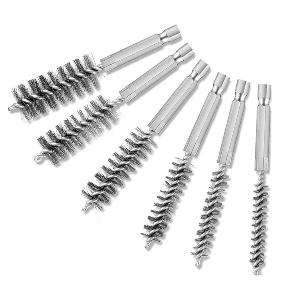 Blliss แปรงลวดสเตนเลส 6 ชิ้น 8 10 12 15 17 19 มม. พร้อมแปรงแกนหกเหลี่ยม 1/4 นิ้ว ราคา ถูกที่สุด ดีลบีเคเค แกลเลอรีภาพที่ 7