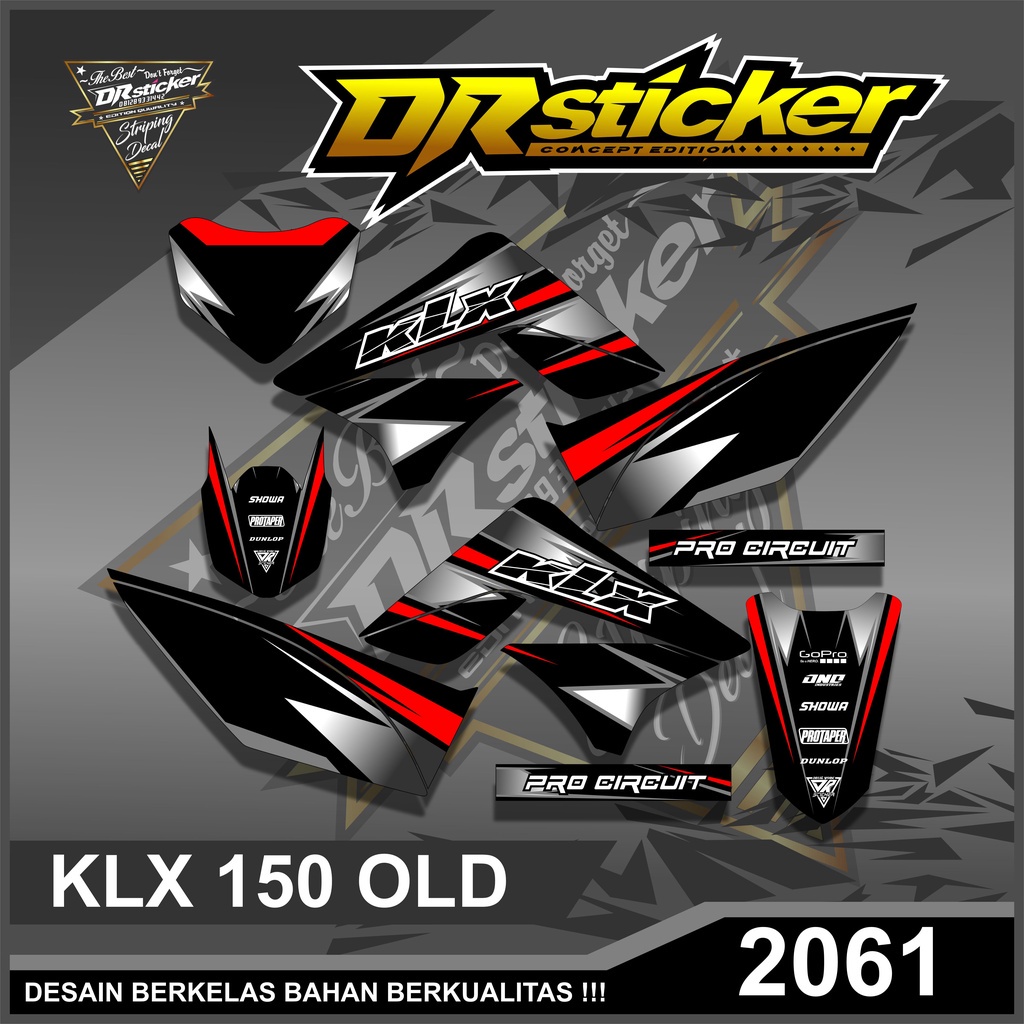 2061 KLX 150s สติกเกอร์ลอกลาย - Old KLX 150s Striping Sticker Racing Design
