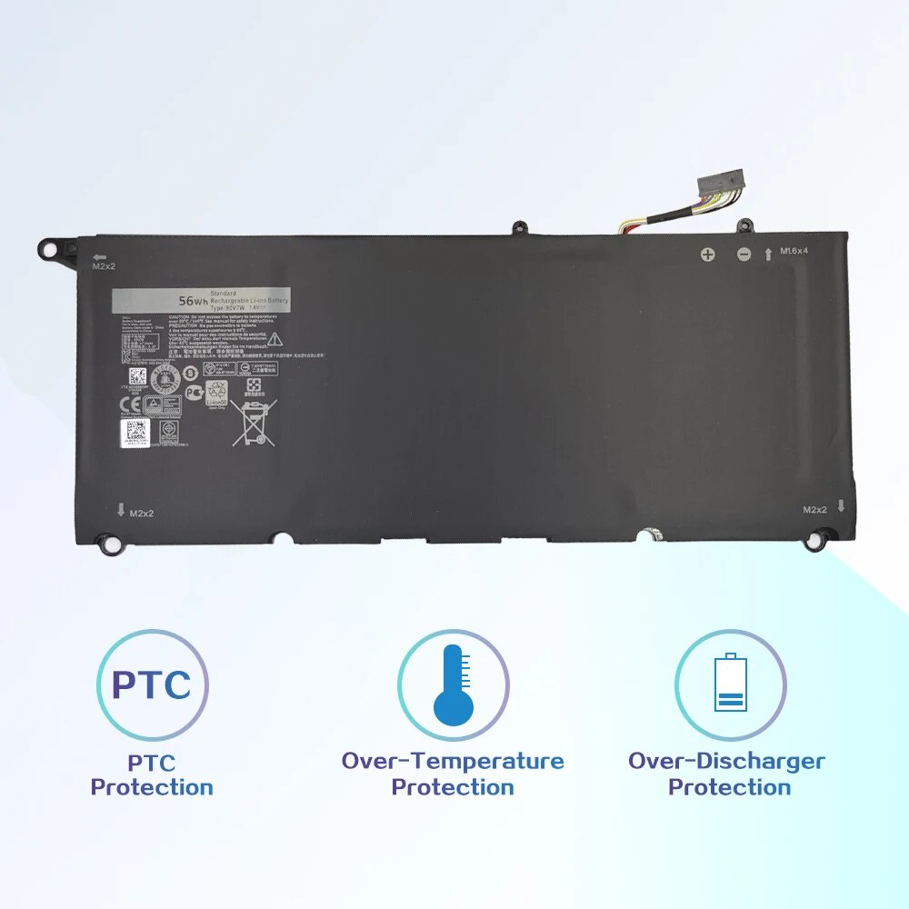แบตเตอรี่แล็ปท็อป 90V7W 56Wh  For Dell XPS 13 9343 9350 JD25G 0DRRP DIN02 0N7T6 5K9CP JHXPY RWT1R