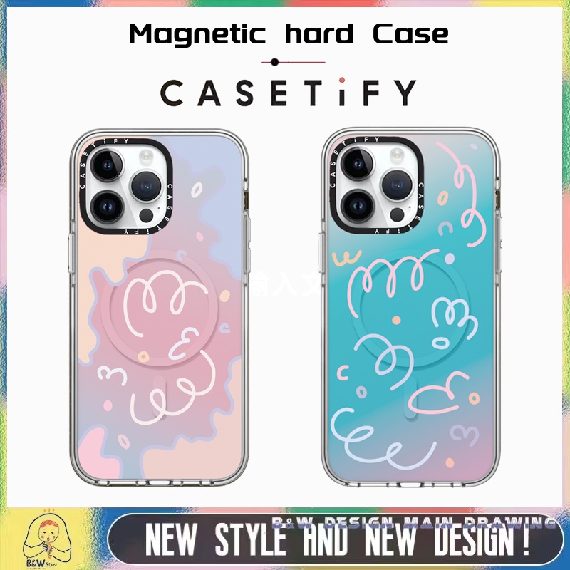 เคสโทรศัพท์มือถือแบบแข็ง กันกระแทก ลายก้อนเมฆแฟนตาซี พร้อมสายแม่เหล็ก สําหรับ IPhone 15 ProMax 15Pro 15 14 13 12 11 Pro Max