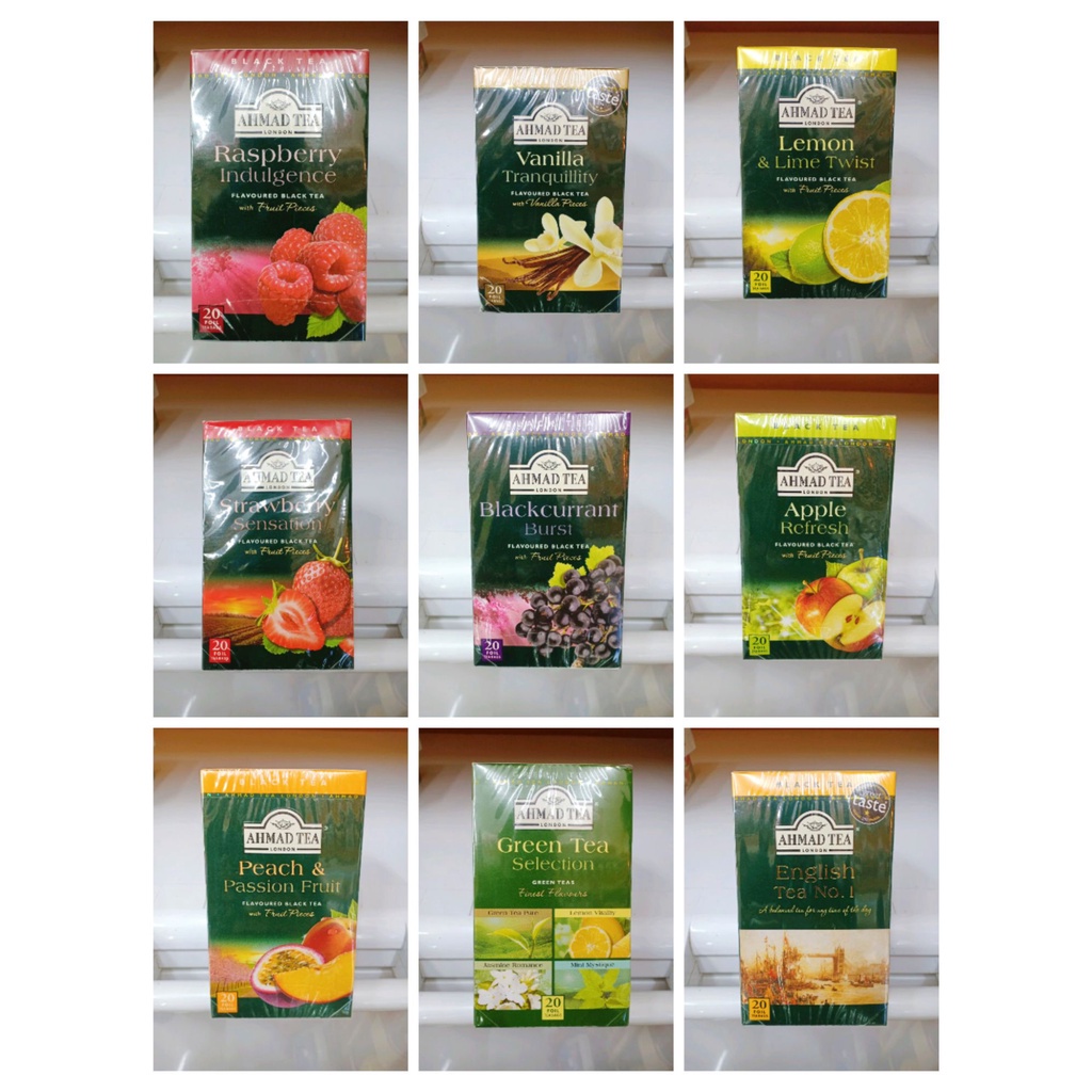 ชาผลไม้ AHMAD TEA LONDON ชาซองนำเข้า กลิ่นผลไม้ กล่อง 20 ซอง