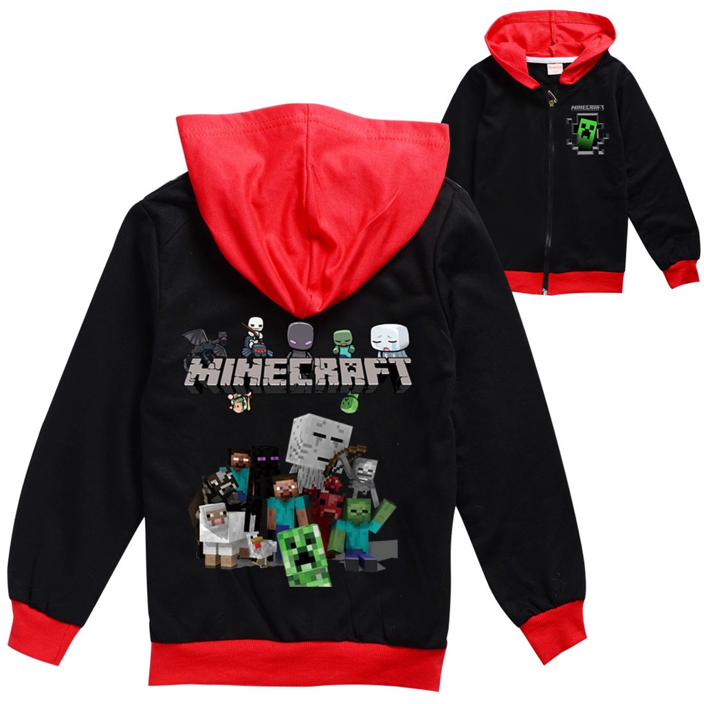 เสื้อแจ็กเก็ตคอสเพลย์ Minecraft Street แต่งซิป แบบบาง ลําลอง มีฮู้ด แฟชั่นฤดูหนาว สําหรับเด็กผู้ชาย และผู้หญิง