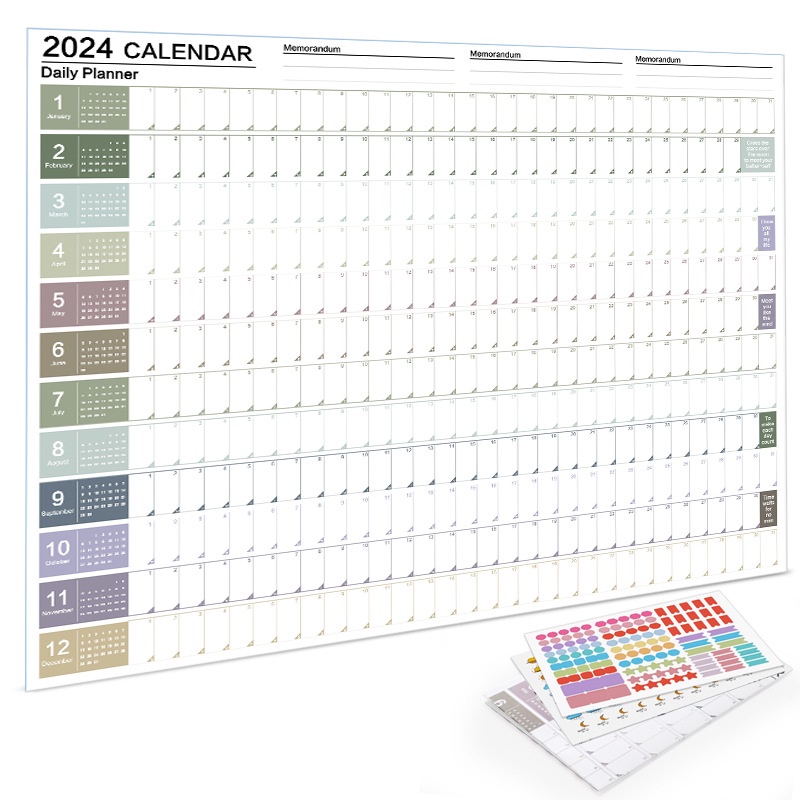 Cdaily|2025 ปฏิทินทั้งปี ปฏิทินโปสเตอร์ 365 วันปฏิทินติดผนัง ปฏิทินเรียบง่ายสร้างสรรค์