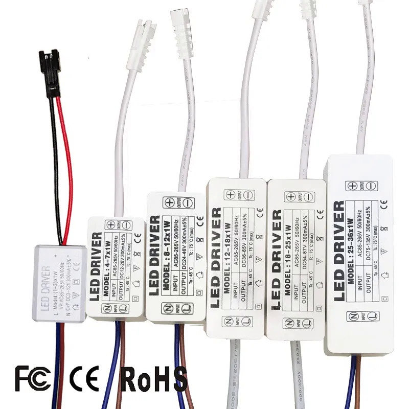 ไดรเวอร์ LED 300mA 1W 3W 5W 7W 12W 18W 20W 25W 36W สําหรับหม้อแปลงไฟ LED AC85-265V สําหรับไฟ LED
