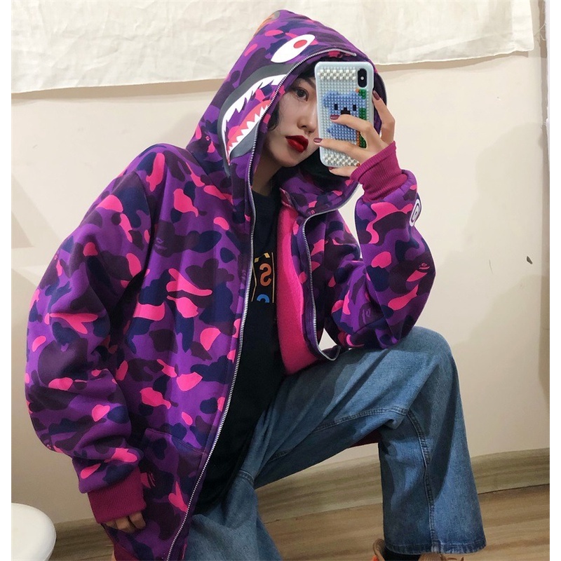 เสื้อฮู้ดแขนยาวสวยๆ 😁เสื้อกันหนาว Bape Shark hoodies เสื้อฮู้ด