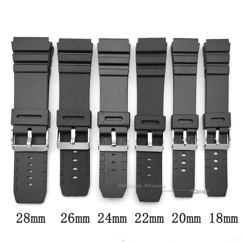 สายนาฬิกาข้อมือซิลิโคน กันน้ํา สําหรับผู้ชาย และผู้หญิง Casio G Shoc K Watch Band 18 มม. 20 มม. 22 มม. 24 มม. 26 มม. 28 มม.