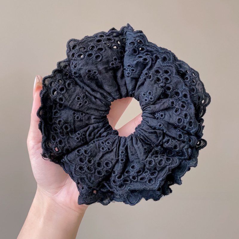 ยางรัดผม ทรงกลม ขนาดใหญ่ แต่งลูกไม้ ยืดหยุ่น สําหรับผู้หญิง 2023 - รูปที่ 5