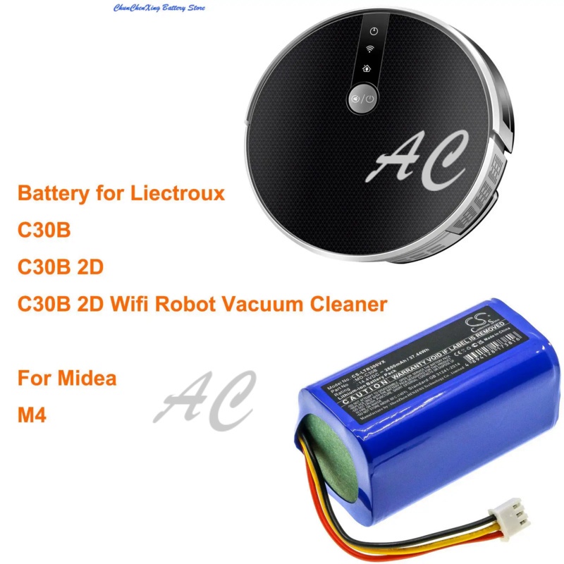 AC Cameron Sino 2600mAh Vacuum Cleaner Battery MD-C30B for Liectroux C30B, C30B 2D, C30B 2D Wifi Rob