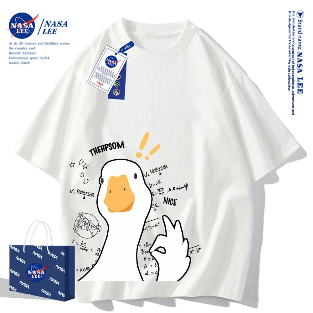 ✨สินค้าพร้อมส่ง✨เสื้อยืดคอกลมลายร่วมกับ NASA ใส่ได้ทั้งชายและหญิง ผลิตจากผ้าคอตตอน 100% เหมาะสำหรับเยาวชน