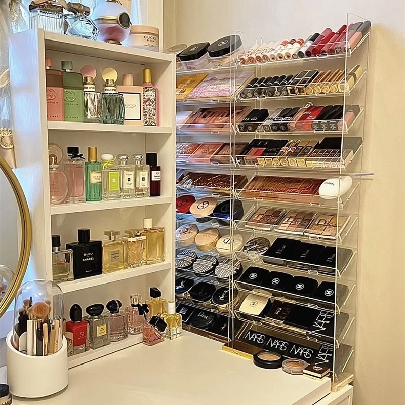 [พร้อมส่ง] กล่องอะคริลิคใส สําหรับเก็บเครื่องสําอาง อายแชโดว์ ลิปสติก