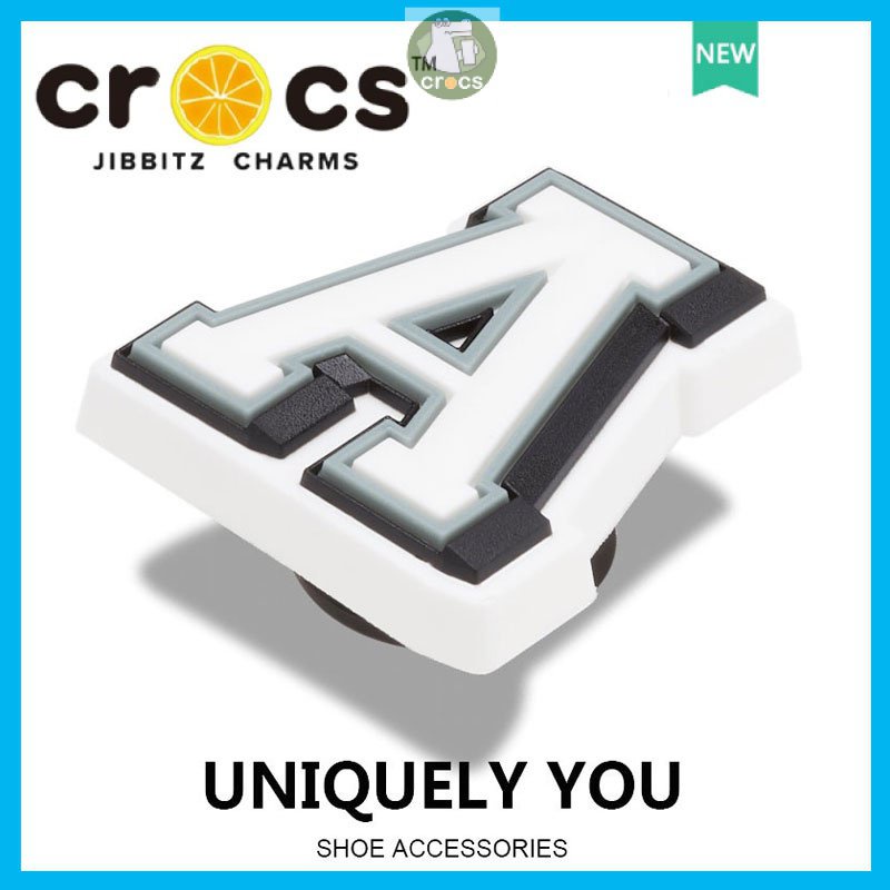 ซื้อ ใหม่ crocs jibbitz charms ตัวอักษร A-Z คุณภาพสูง หัวเข็มขัดรองเท้า crocs ตกแต่งรองเท้า ตัวอักษรภาษาอังกฤษ