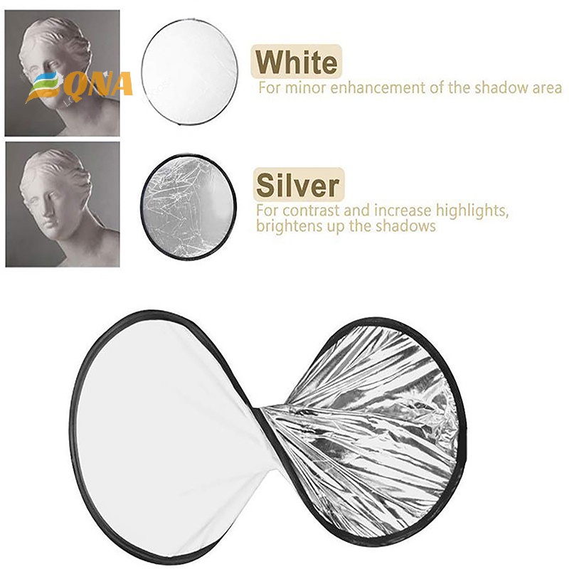 [QNA] ใหม่ แผ่นสะท้อนแสง ทรงกลม สีทอง สีเงิน 30 ซม. 2 In 1 สําหรับถ่ายภาพ