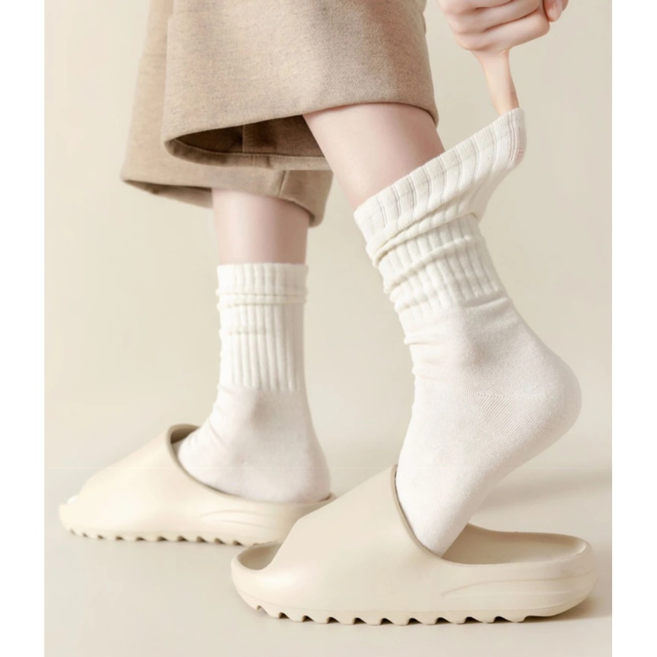 กีฬาลำลองทันสมัย ถุงเท้าระบายอากาศ เน้นสีพื้น สไตล์เกาหลี ญี่ปุ่น คู่รักสำหรับผู้หญิงและนักเรียน - รูปที่ 4