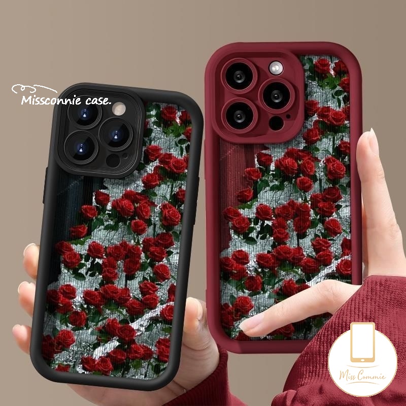 เคสโทรศัพท์มือถือนิ่ม กันกระแทก เต็มจอ ลายดอกไม้ ดอกกุหลาบ สไตล์โรแมนติก สําหรับ IPhone 11 15 13 14 12 Pro Max 7Plus XR X 6S 7 6 8 15 Plus XS Max SE 2020