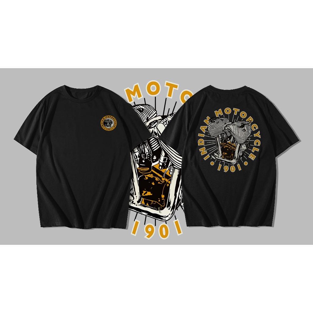 ดวงดาว เสื้อยืด ลาย INDIAN MOTORCYCLE