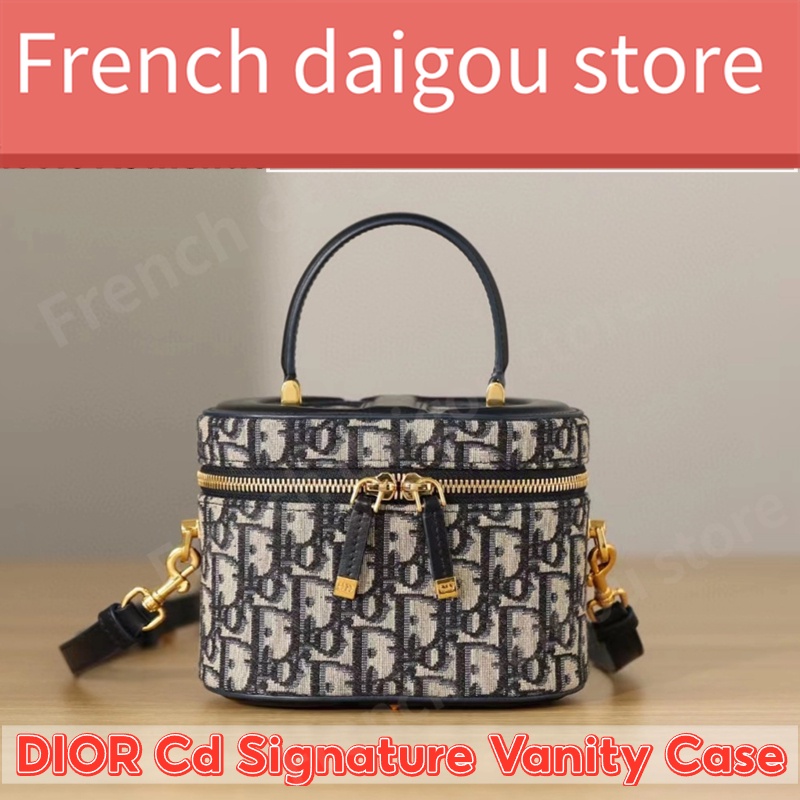 ดิออร์ DIOR CD Signature Vanity Case Bag สุภาพสตรี กระเป๋าสะพายไหล่