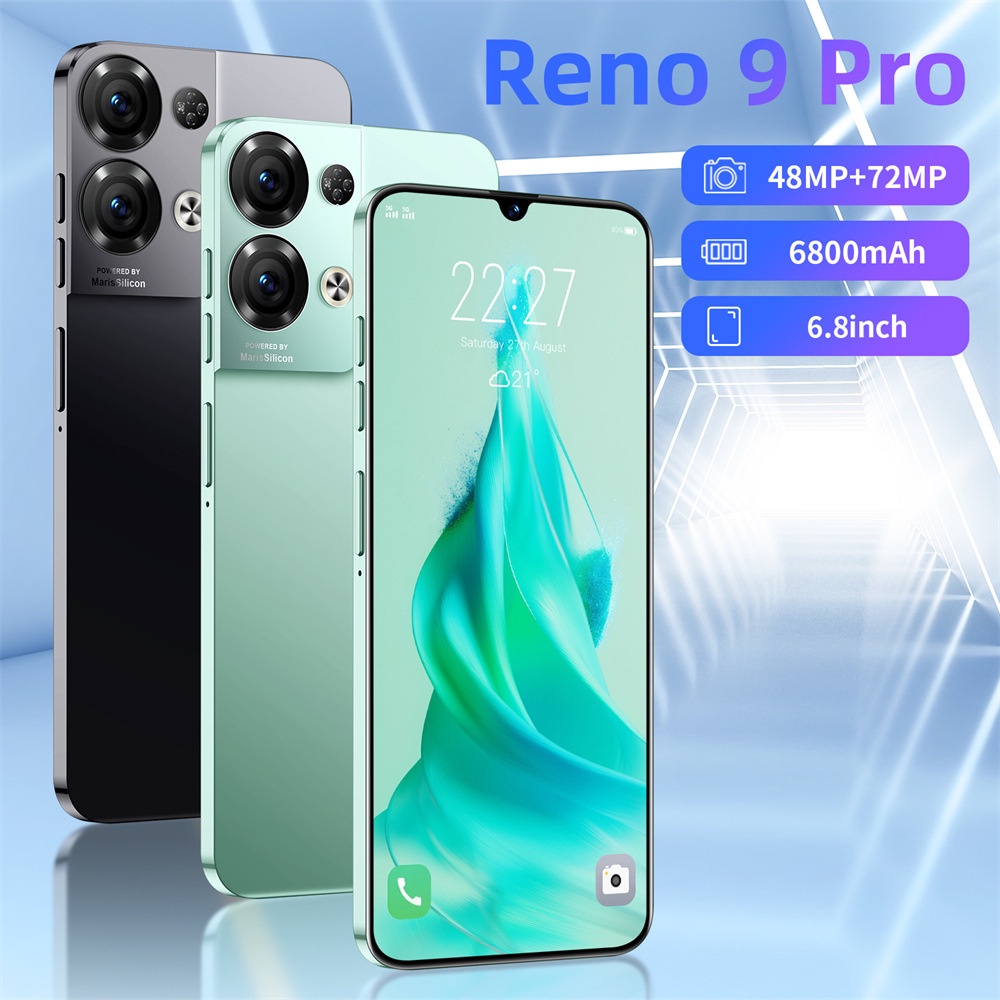 ใหม่ Rino9 โทรศัพท์มือถือ หน้าจอขนาดใหญ่ 6.53 นิ้ว 3+16GB 500+1300W พิกเซล 4G