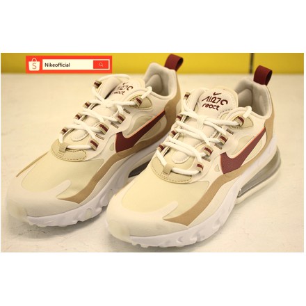 【Discount】NIKE Air Max 270 React Euro 37 Beige Casual Sneakers Shoes For Women &amp; Men