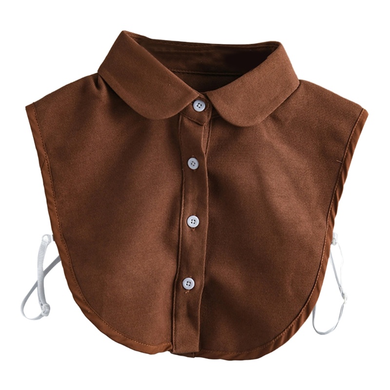 บูมสตรีที่ถอดออกได้ปกปลอมกาแฟแข็งปกครึ่งเสื้อแฟชั่นเสื้อท็อปส์