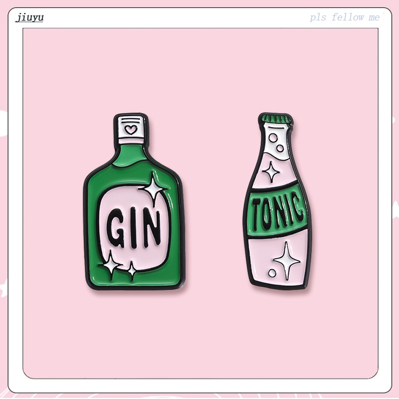 เข็มกลัด รูปการ์ตูน Gin Tonic เหมาะกับของขวัญ สําหรับตกแต่งเสื้อผ้า กระเป๋าเป้สะพายหลัง