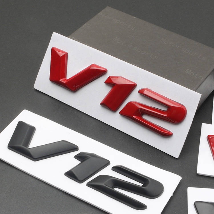 for New Mercedes-Benz Logo V8 V12 Fender Side Seam Label Displacement Badge Rear Badge Logo Car Stic