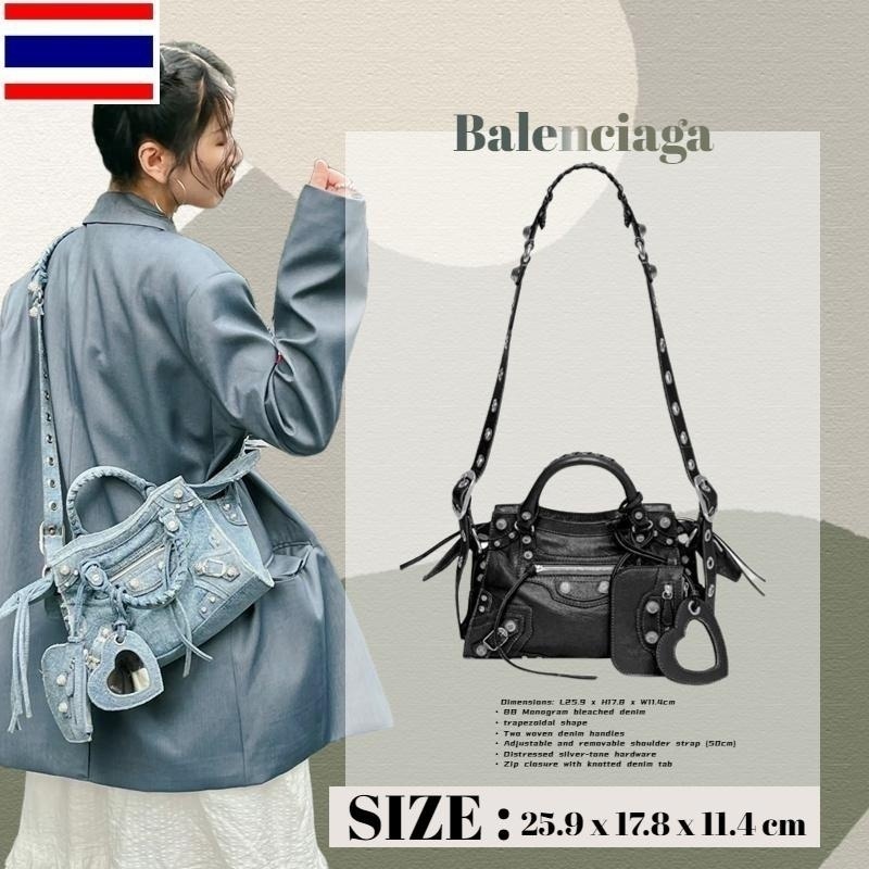 Balenciaga NEO CAGOLE Plus Small Denim Series กระเป๋าสะพาย Messenger Bag สุภาพสตรี J7XX