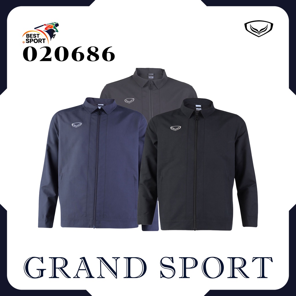ส่งฟรีไม่มีโม้!! GRAND SPORT เสื้อแจ็คเก็ตตัดต่อข้างซิป รหัส 020686 ของแท้ 100%