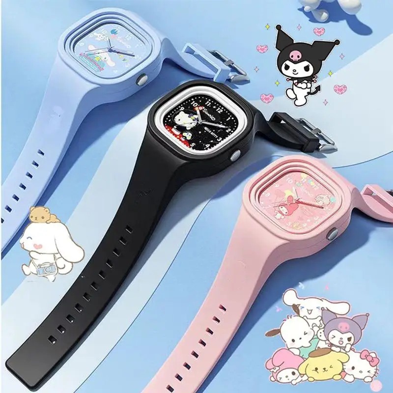 Sanrio Cinnamoroll นาฬิกาข้อมือควอทซ์ ลายการ์ตูนอนิเมะน่ารัก กันน้ํา ของขวัญ สําหรับเด็กผู้หญิง และผู้ชาย