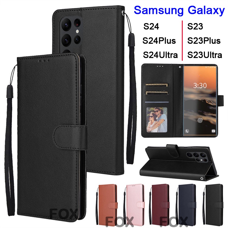 เคส เปิดปิด ตั้งได้ แถมสาย ใส่บัตรได้ สำหรับ SAMSUNG Galaxy S24 S24Plus S24Ultra S23 S23Plus S23Ultra S23fe Boss
