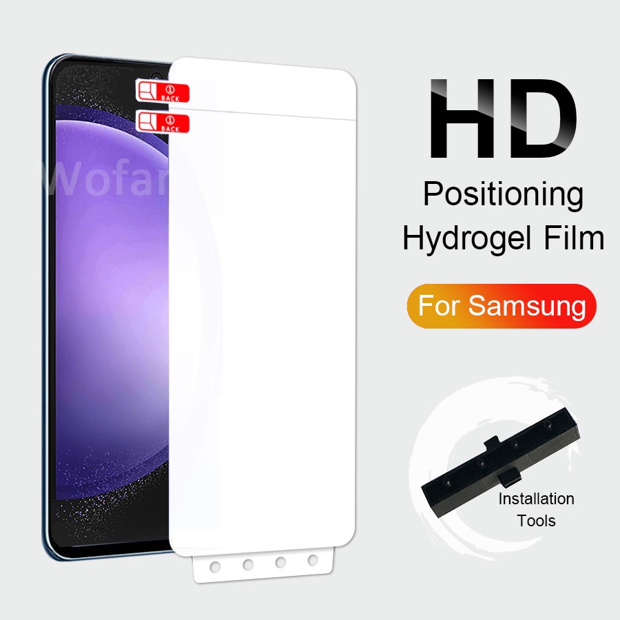 ฟิล์มไฮโดรเจลนิ่ม แบบใส HD ติดตั้งง่าย สําหรับ Samsung Galaxy S23 S22 S21 S20 Note 20 Ultra 10 Lite 9 8 S10 S9 S8 Plus S23 S20 FE