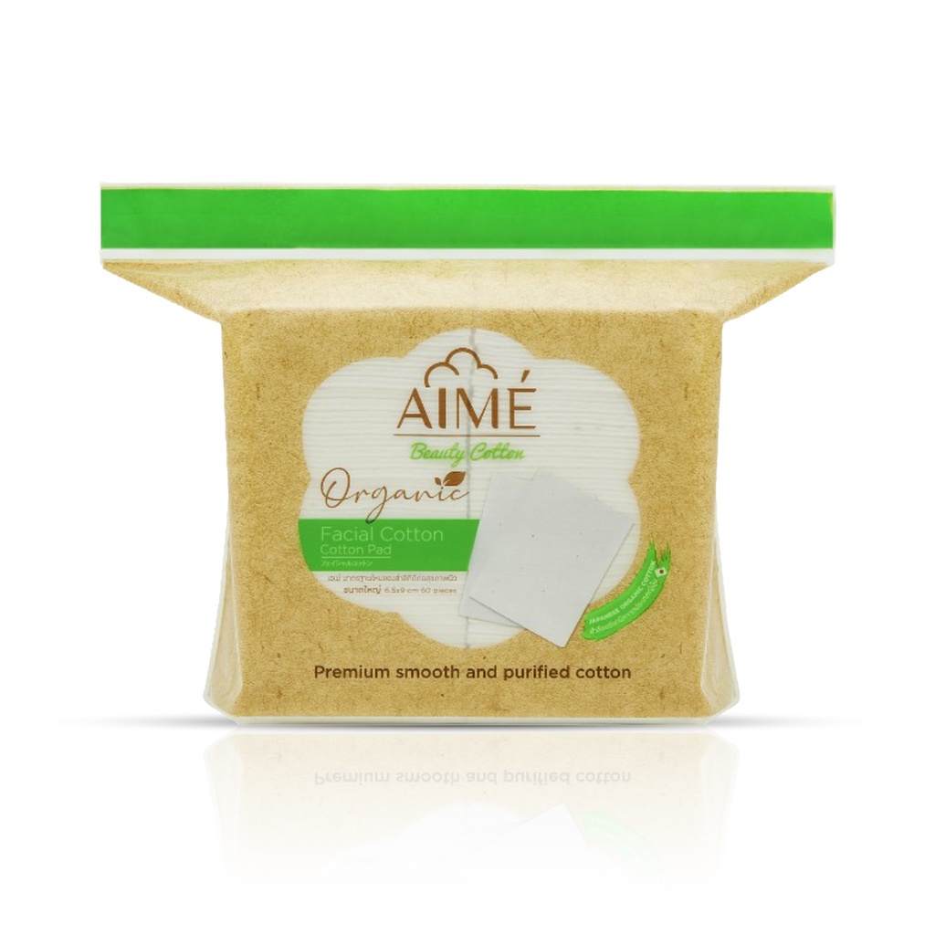 ของแท้·ส่งด่วน·ถูก DAYSE x AIME: Facial Cotton Pad Organic : เอเม่ สำลี เช็ดหน้า ออร์แกนิค 100% x 1 ชิ้น
