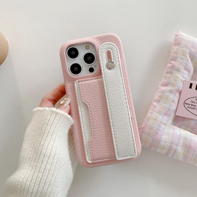 เคสโทรศัพท์มือถือหนัง PU กันกระแทก ปิดด้านหลัง ลายลิ้นจี่ พร้อมช่องใส่บัตร หรูหรา สําหรับ iPhone 15 14 13 12 Promax 11