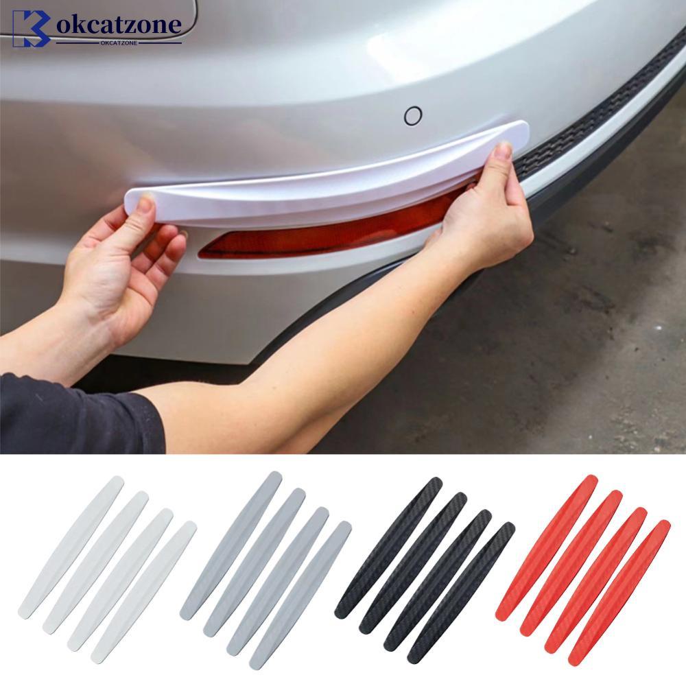Okcatzone เทปสติกเกอร์ ป้องกันรอยขีดข่วน สําหรับติดกันชนประตูรถยนต์ U8X3 4 ชิ้น