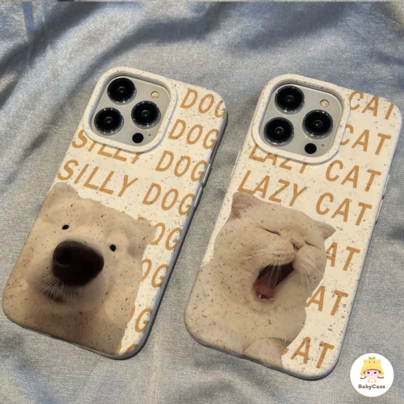 กรณีโทรศัพท์อ่อนนุ่มการ์ตูนสุนัขรูปแบบแมวขี้เกียจน่ารักสำหรับ iPhone 7 8 6 6s Plus 13 14 12 11 15 Pro Max XR X XS MAX SE