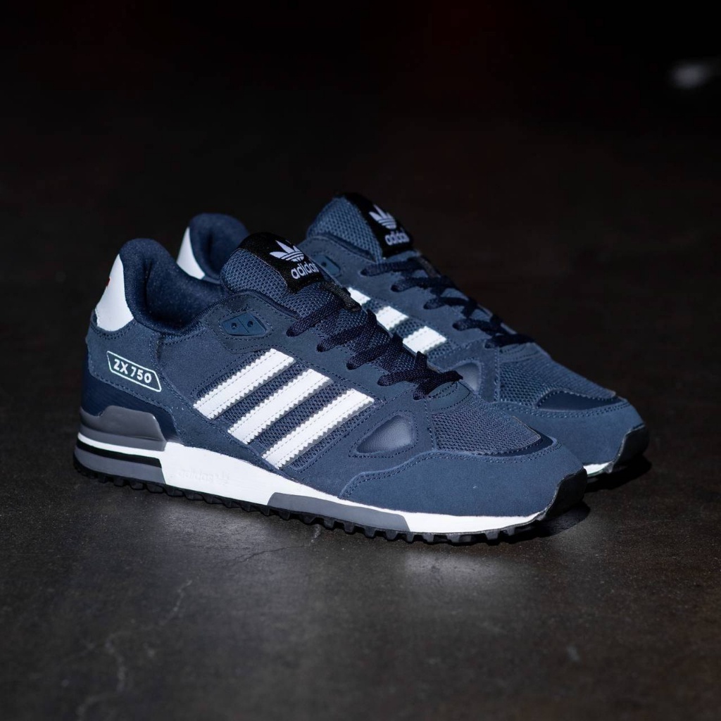 Sepatu Sneakers ADIDAS Zx 750 Navy Grey White แฟชั่น