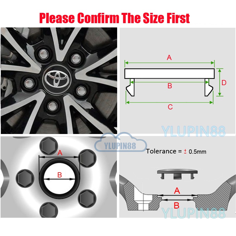 ตกแต่งบ้าน 4pcs Toyota ล้อกีฬาขอบกลางหมวก 53 56 57 60 62 68 มม.รถศูนย์ล้อ Hub Caps สําหรับ Toyota Corolla Camry Prius Vios Avanza Innova CHR Alphard Altis Wish Highlander Yaris ส่งด่วน สั่งเลย